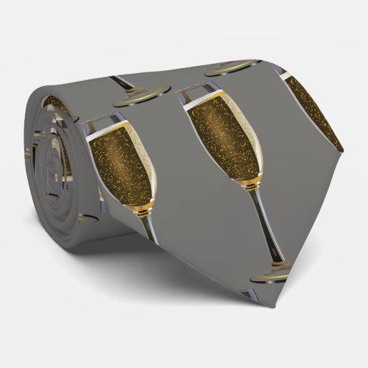 ニューイヤー祝イブシャンパーニュパーティーグレイ ネクタイ (ロール)