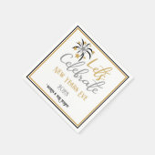 ニューイヤー祝エバー・ブラック・金ゴールド・シルバー スタンダードカクテルナプキン (角)