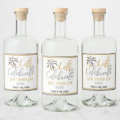 ニューイヤー祝エバー・ブラック・金ゴールド・シルバー リキュールボトルラベル (ボトル)