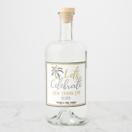 ニューイヤー祝エバー・ブラック・金ゴールド・シルバー リキュールボトルラベル