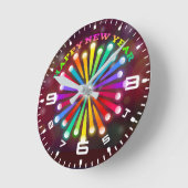 ニューイヤー花火デザイン-11231 ラウンド壁時計 (傾斜)