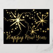 ニューイヤー花火 | 背面写真付き 箔シーズンポストカード (正面)