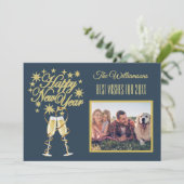 ニューイヤー４枚組　マルチフォトコラージュ　フロント・バックカード 招待状 (スタンド正面)