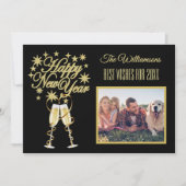 ニューイヤー4枚組フォトコラージュフロントバックカード 招待状 (正面)