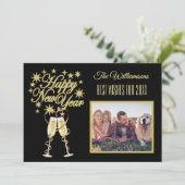 ニューイヤー4枚組フォトコラージュフロントバックカード 招待状 (スタンド正面)