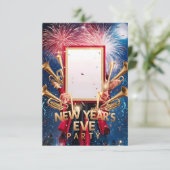 ニューイヤー・イブ・パーティーの白紙の招待カード 招待状 (スタンド正面)