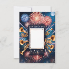ニューイヤー・イブ・パーティーの白紙の招待状 招待状