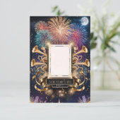 ニューイヤー・イブ・パーティーの白紙の招待状 招待状 (スタンド正面)