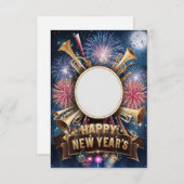 ニューイヤー・イブ・パーティーの白紙の招待状 招待状 (正面/裏面)