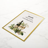 ニューイヤー カスタム ホイル インビテーション カード | エレガント (回転した状態)