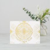 ニューイヤー ゴールド グリッター 箔シーズンポストカード (立ち正面)