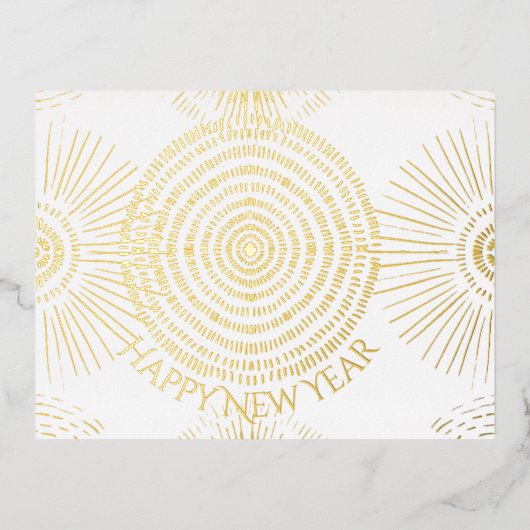 ニューイヤー ゴールド グリッター 箔シーズンポストカード (正面)