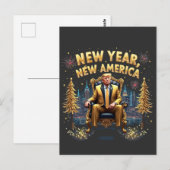 ニューイヤー・ニュー誇りを持った・アメリカ・マガ・トランプ就任式 ポストカード (正面/裏面)