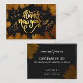 ニューイヤー・パインゴールド・エレガント・コーポレートパーティー ノートカード (正面/裏面)