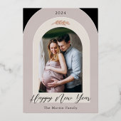 ニューイヤー ボタニカル アーチ フォト 箔シーズンカード (正面)