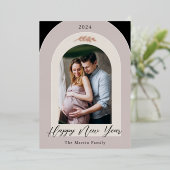 ニューイヤー ボタニカル アーチ フォト 箔シーズンカード (立ち正面)