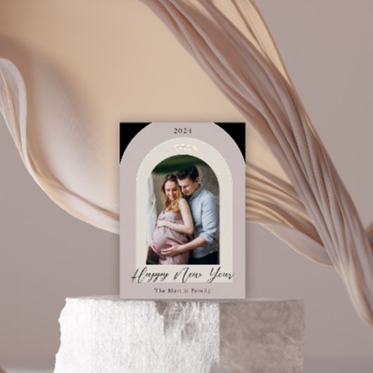 ニューイヤー ボタニカル アーチ フォト 箔シーズンカード