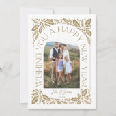 ニューイヤーArch Berry Golden 3フォトコラージュ シーズンカード (正面)