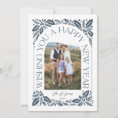 ニューイヤーArch Berry Navy 3 Photo Collage シーズンカード (正面)