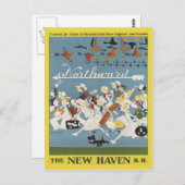 ニューイングランドとカナダのヴィンテージ旅行はがき ポストカード (正面/裏面)