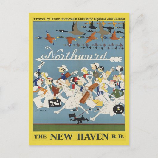 ニューイングランドとカナダのヴィンテージ旅行はがき ポストカード (正面)