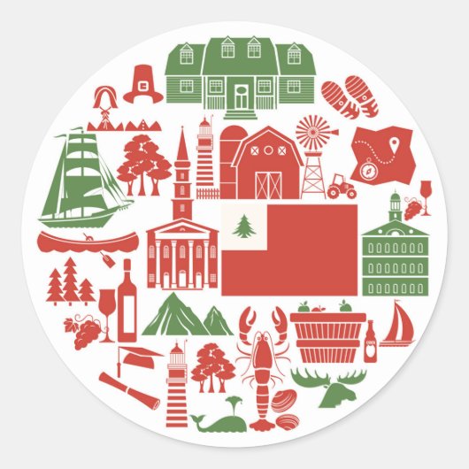 ニューイングランドのアイコン ラウンドシール (正面)