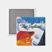 ニューイングランドのウィンタースポーツ マグネット (正面/裏面)