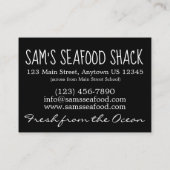 ニューイングランドのクラムベイクシーフードレストランフィッシュマーケット 名刺 (裏面)