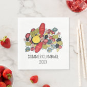 ニューイングランドのクランベークロブスターボイルブロックパーティー スタンダードランチョンナプキン (インサイチュ)