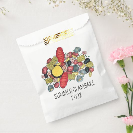 ニューイングランドのクランベークロブスターボイルブロックパーティー フェイバーバッグ (封をした状態)