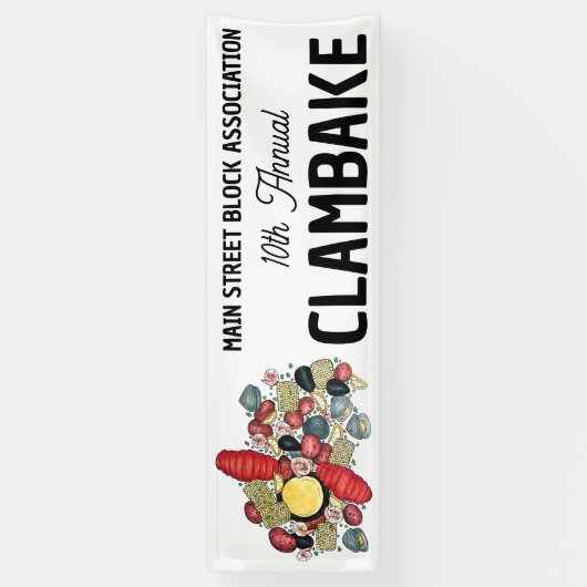 ニューイングランドのクランベークロブスターボイルブロックパーティー 横断幕 (縦)