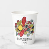 ニューイングランドのクランベークロブスターボイルブロックパーティー 紙コップ (裏面)