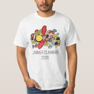 ニューイングランドのクランベークロブスターボイルブロックパーティー Tシャツ