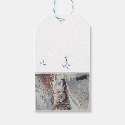 ニューイングランドのクリスマスギフトラベル ギフトタグ (正面)