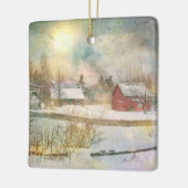 ニューイングランドのクリスマス セラミックオーナメント (左)