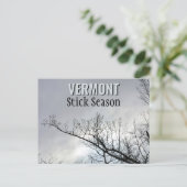 ニューイングランドのスティックシーズン ヴァーモント 写真 ポストカード (スタンド正面)