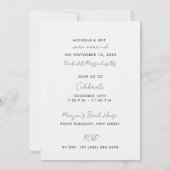 ニューイングランドのビーチで極秘結婚式を挙げたカップルの発表です 招待状 (裏面)