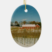 ニューイングランドのホワイトクリスマス セラミックオーナメント (裏面)