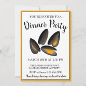 ニューイングランドのムール貝ビーチシーフードディナーパーティー 招待状 (正面)