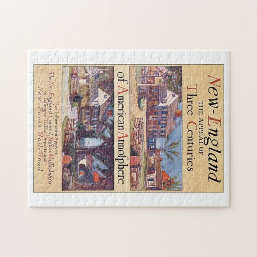 ニューイングランドのヴィンテージ旅行ポスターアートワーク ジグソーパズル (横)