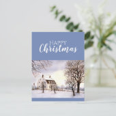 ニューイングランドの冬の水絵画色 ポストカード (スタンド正面)