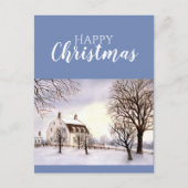 ニューイングランドの冬の水絵画色 ポストカード (正面)