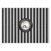 ニューイングランドの冬クリスマスブラックグレーのストライプ テーブルクロス (正面(横))