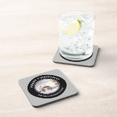 ニューイングランドの冬クリスマスブラックグレーサークル コースター (右側)