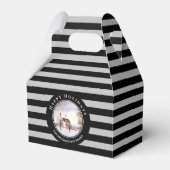 ニューイングランドの冬クリスマスブラックグレーサークル フェイバーボックス (正面サイド)