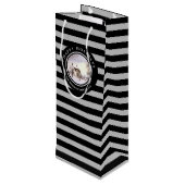 ニューイングランドの冬クリスマスブラックグレーサークル ワインギフトバッグ (裏面アングル)