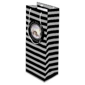 ニューイングランドの冬クリスマスブラックグレーサークル ワインギフトバッグ (正面アングル)