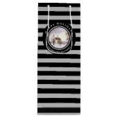 ニューイングランドの冬クリスマスブラックグレーサークル ワインギフトバッグ (正面)