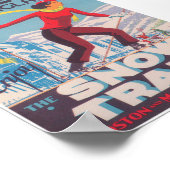 ニューイングランドの冬、スノートレイン、ヴィンテージスキー ポスター (角)