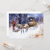 ニューイングランドの古いクリスマス(by Charles Russell) カード (正面/裏面インサイチュ)